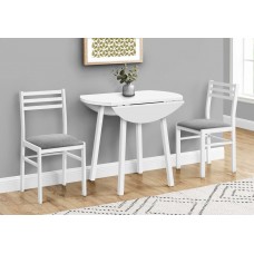 I 1011 Dining Set 3 Pcs./ White Top/White Metal (Online Only)