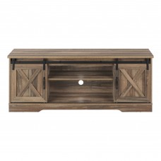 A-8472 TV Stand - 60"L/ Brown Reclaimed-Look with 2 Sliding Doors (Online Only )