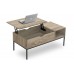 I 3806 Coffee Table-42 " L/ Lift-Top Dark Taupe/ Black Metal (Online Only)