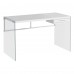 I 7209 Computer Desk-48"L Glossy White/ Tempered Glass (Online Only)
