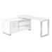 I 7716 Computer Desk-72"L White/ Silver executive Corner (Online Only)