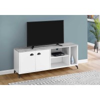 I 2841 TV Stand 60"L White/Grey Cement -Look Top(Online Only)