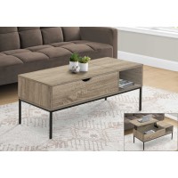 I 3806 Coffee Table-42 " L/ Lift-Top Dark Taupe/ Black Metal (Online Only)