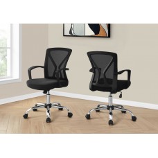 A-0647 Office Chair- Black/ Chrome Base on Castors (Online Only)