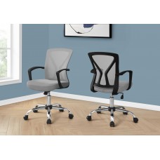 A-1647 Office Chair- Grey/ Chrome Base On Castors (Online Only)