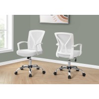 I 7462 Office Chair- White/ Chrome Base on Castors (Online Only)