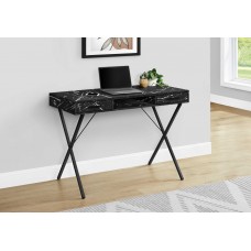 I 7793 Computer Desk-42"L/ Black Marble/Black Metal (Online Only)