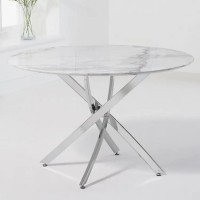 Genesis 39" Round Dining Table Glass Marble Top (Online Only)