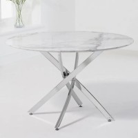 Genesis 39" Round Dining Table Glass Marble Top (Floor Model)