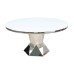 Majestic 60" Round White Glass Top Dining Table (Online only)
