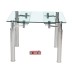 Tornado Modern Extension Dining Table with Clear extension glass in rectangular shape, butterfly leaf extension and stainless steel legs.(Online only)
