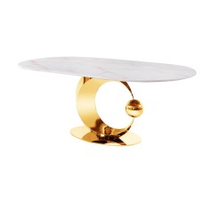 Moon Marble Top Dining Table Gold (Online only)