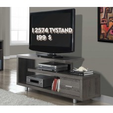 I 2574 TV Stand-60"L/Dark Taupe with 1 Drawer (online only)