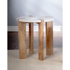 13-1081 Majestic Side Table with Natural Marble Top (Online Only)