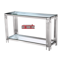 34-034 Vegas Silver Stainless Steel Base Console Table (online Only)