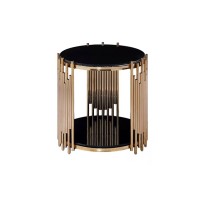 34-095 Liberty Gold Side Table with Black or Marble Glass Top (Online Only)