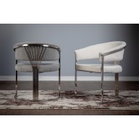 53-179 Lotus Silver Accent Chair. Grey or Light Beige  Boucle Fabric (Online Only)