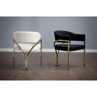 53-401 Magnum Gold Accent Chair ,White Leatherette or Black Boucle Fabric (Online Only)