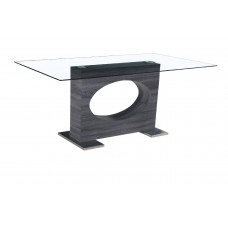 Comet  rectangular glass top dining table (Online only)