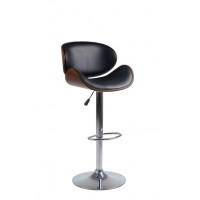 ST-7510 Black PU with Wood Backing Adjustable Bar Chair.  SET OF 2 CHAIRS (Online only)