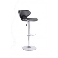 ST-7700 Black PU  Adjustable Bar Stool with chrome metal base. SET OF 2 CHAIRS  (Online only)