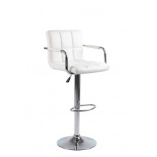 ST-7733 White PU with Metal Base Adjustable Bar Stool. (Online only)