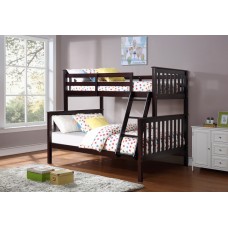 B-102-E  Espresso Wooden Twin/Full Bunk Bed Converts into Two Beds (Online Only)