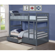 B-110-G Twin/Twin  Grey Wooden Bunk Bed Converts into 2 Beds.(Online only)