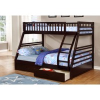 B-117-E  Twin/Full Espresso Bunk Bed Converts into 2 Beds. (Online only)