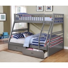B-117-G Twin/Full Grey Bunk Bed Converts into 2 Beds. (Online only)