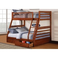 B-117-H Twin/Full Honey Bunk Bed Converts into 2 Beds. (Online only)
