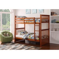 B-121-H  Twin/Twin Honey Wooden Bunk Bed Converts into 2 Beds.(Online only)