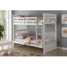 B-121-W Twin/Twin White Wooden Bunk Bed Converts into 2 Beds.(Online only)