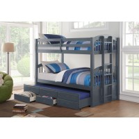 B-1841 Twin/Twin Grey Wooden Bunk Bed .(Online only) 