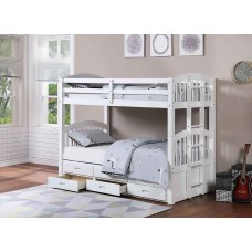 B-1842  Twin/Twin Bunk Bed  White.(Online only)