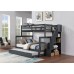 B-1851 Twin/Full Bunk Bed Grey (Online only)