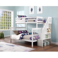 B-1852 Twin/Full Bunk Bed White (Online only)
