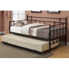 IF-311 Black Metal Frame Bed with Gold Accent (Online only)