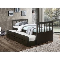 IF-314-E Twin Size Wood Captain Bed Includes Pull out Single Trundle Bed (Online only)