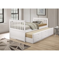 IF-314-W Twin Size Wood Captain bed includes pull-out Single Trundle Bed (Online only)