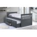 IF-314-G  Grey Wood Twin Captain bed includes Single size pull-out trundle bed (Online only)