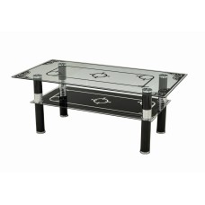 IF-2042 Coffee table tempered glass table top with design along the glass.( Online only)