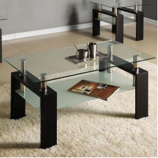 IF-2048 Coffee table with wooden legs in espresso finish. (Online only)