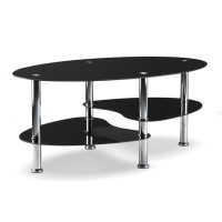 IF-2600 Black Glass Top Coffee table. (Online only)