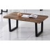 IF-2690  Faux Live Edge Wood Table with Black Metal U Shape Legs 3 Pcs. set.(Online only)