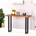 IF-2690  Faux Live Edge Wood Table with Black Metal U Shape Legs 3 Pcs. set.(Online only)