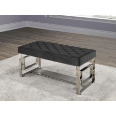 IF-6611 Chrome Bench with Black Velvet Top. (Online only)