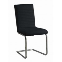 C-1040-B Black Cushion with Chrome Legs. SET OF 6 CHAIRS