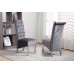 C-1270 Grey Velvet Dining Chair with Diamond Pattern Stitching. SALE JUST SET OF 2 CHAIRS. (Online only)