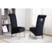 C-1271 Black Velvet Dining Chair with Diamond Pattern Stitching, SET OF 2 CHAIRS. (Online only)